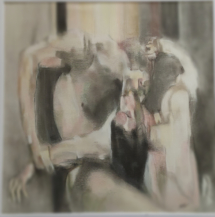 Catherine Surmont / La mécanique des songes - pastel sec et fusain - 50x50 cm