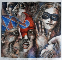 Isabelle Desaulty / Au milieu du bruit et de l'impatience - gravure eau-forte aquatinte - 60x60 cm