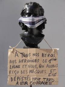 Olivier Leloup / Merci - bronze, tissus, carton - 43x21 cm