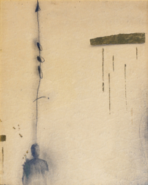Philippe Del Cane / Spirit - fusain et feuille or - 50x70 cm